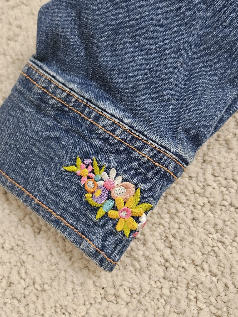 VTG Y2K Bob Mackie Wearable Art Embroidered Denim Shirt Maypole Floral Womens L - Picture 5 of 11